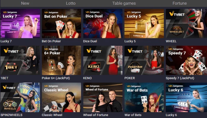 pin up casino table games